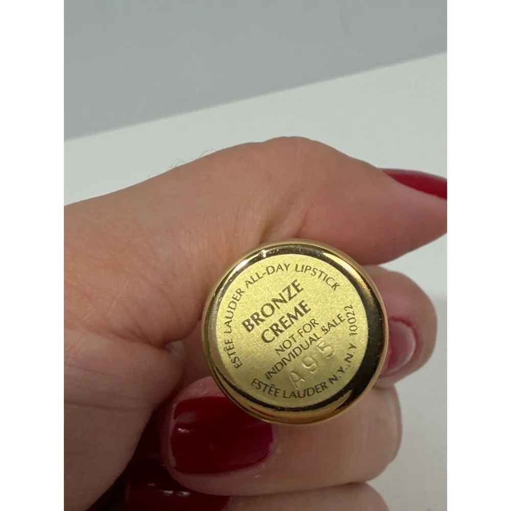 Estee Lauder All-Day Lipstick Bronze Creme‎ Gold Case Vintage A95 Warm Metallic